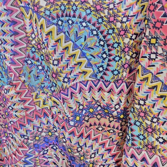 NOTATIONS Tiered Ruffle Front XL Short Flutter Sleeve Slinky Stretch Knit Top - Picture 5 of 11